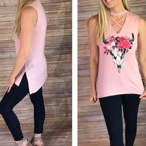 ‼️ Clearance Strappy Graphic Tunic